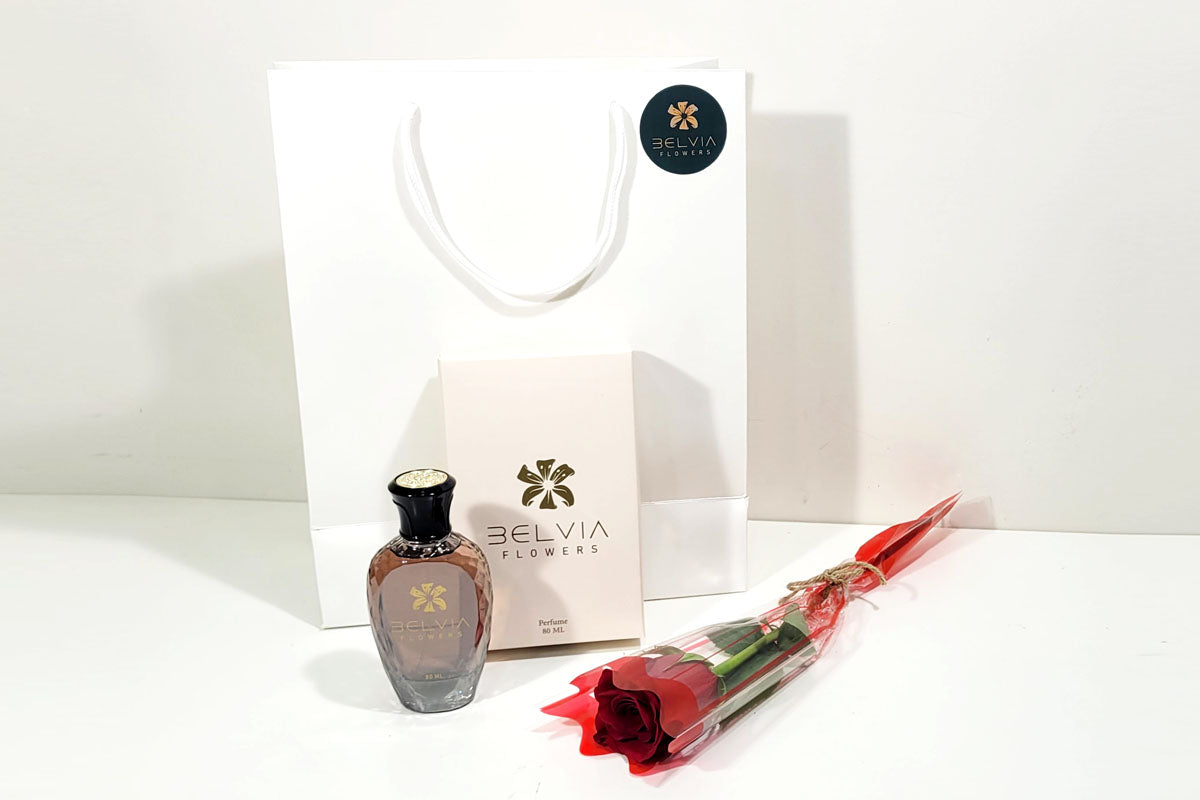red single rose with perfume