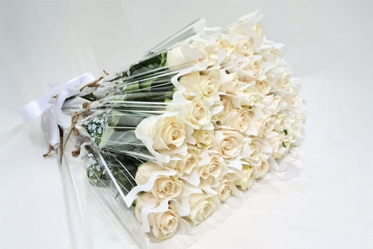 White Single Rose 25