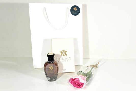 pink single rose with perfume