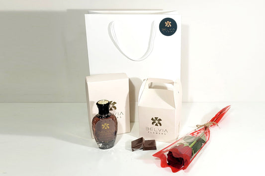 red single rose with gift 2