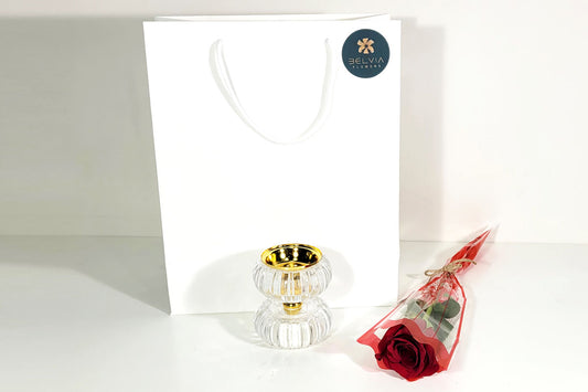 red single rose with mubkhar