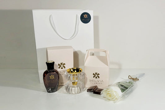 single rose white with gifts 3