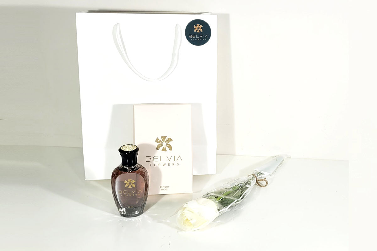 white single rose with perfume